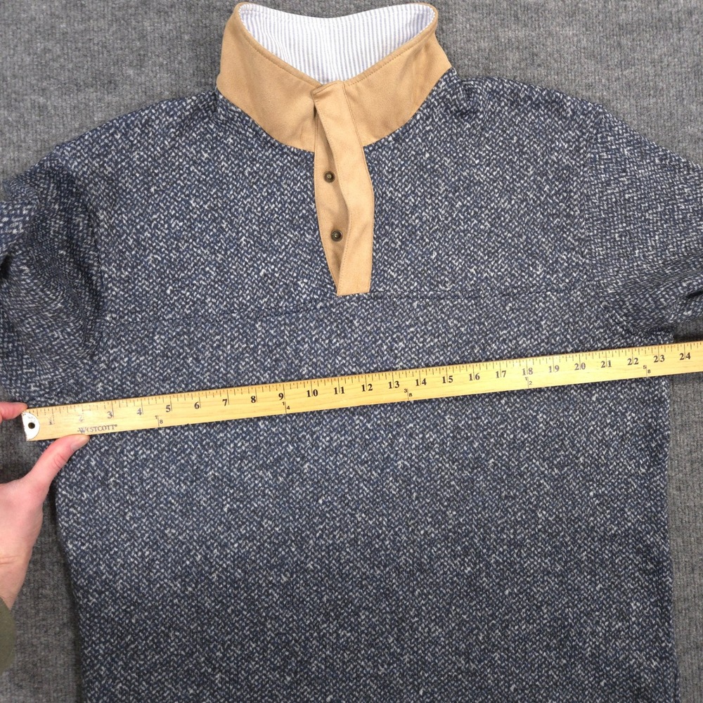 Southern Marsh Cascade Herringbone Pullover Mens L Washed Navy Fleece Sweater - Picture 5 of 8